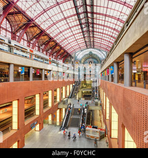 Interior of Antwerp central railway station, Belgium. Stock Photo