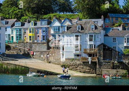 Riverside homes in Fowey, Cornwall, UK Stock Photo