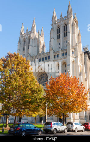 Washington National Cathedral on a bright fall day in Washington, DC. Stock Photo