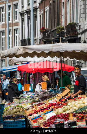 La Batte Sunday market in Liege, Belgium Stock Photo
