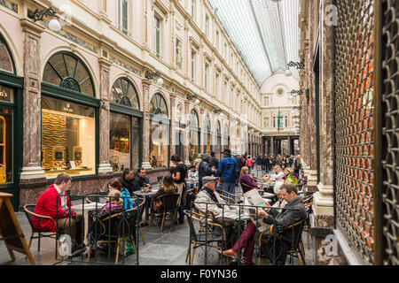 Galeries Royales St. Hubert shopping arcade in central Brussels, Belgium Stock Photo