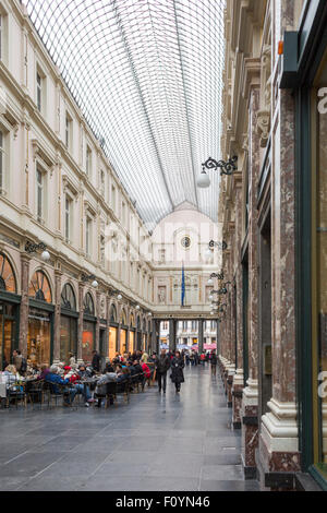 Galeries Royales St. Hubert shopping arcade in central Brussels, Belgium Stock Photo