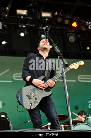 Pete Loeffler Guitarist and vocals for the band Chevelle Performing at the  2015 Monster Energy Carolina Rebellion Stock Photo