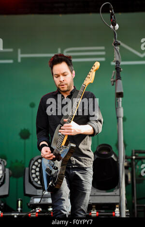 Pete Loeffler Guitarist and vocals for the band Chevelle Performing at the  2015 Monster Energy Carolina Rebellion Stock Photo