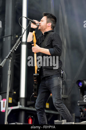 Pete Loeffler Guitarist and vocals for the band Chevelle Performing at the  2015 Monster Energy Carolina Rebellion Stock Photo