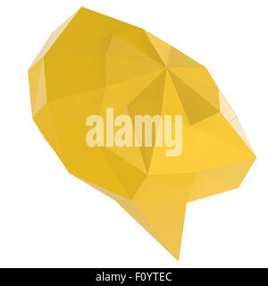 low poly geometric speech bubble on white background Stock Photo