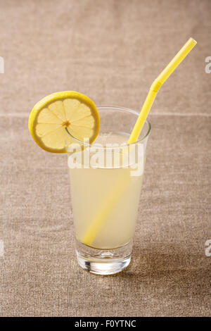 Shikanjvi homemade lemonade with lemon and ginger, spiced with cumin and saffron. Indian beverage known as nimbu pani or shikanj Stock Photo