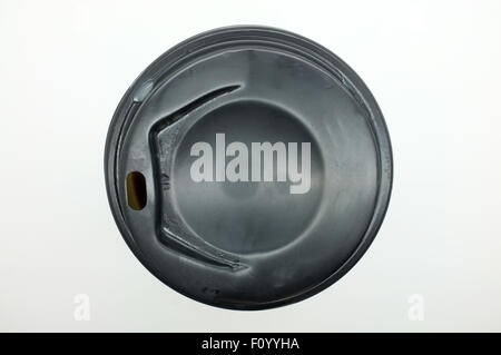 Black plastic lid of coffee cup Stock Photo