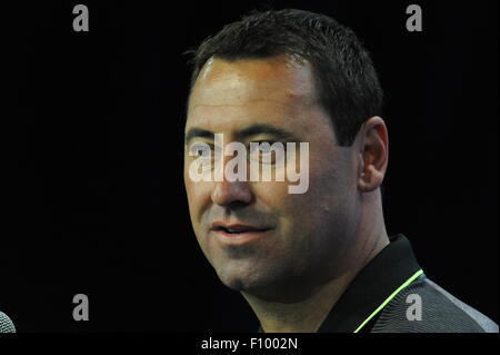 Burbank, CA. 30th July, 2015. USC Trojans head coach Steve Sarkisian participates in the Annual PAC-12 Media Day, at the Warner Bros. movie studios, in the City of Burbank, California on July 30, 2015. (Absolute Complete Photographer & Company Credit: Jose Marin/MarinMedia.org/Cal Sport Media (Network Television please contact your Sales Representative for Television usage. © csm/Alamy Live News Stock Photo