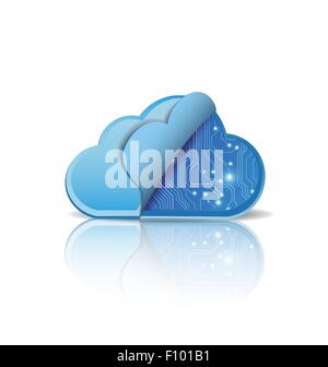 Cloud computing with electronic circuit board Stock Vector