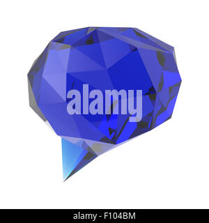 low poly geometric speech bubble on white background Stock Photo