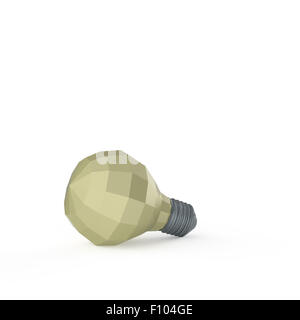 low polygonal 3d light bulb concept symbol Stock Photo