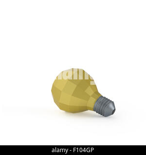 low polygonal 3d light bulb concept symbol Stock Photo