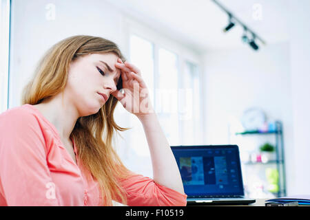 TIRED WOMAN Stock Photo