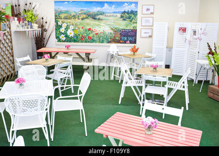 The indoor seating area at the Rectory Farm Cafe in Stanton St John, Oxfordshire Stock Photo