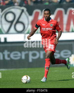 Hanover, Germany. 22nd Aug, 2015. Hannover's Marcelo in action during the German Bundesliga soccer match between Hannover 96 and Bayer 04 Leverkusen at the HDI-Arena in Hanover, Germany, 22 August 2015. Credit:  dpa picture alliance/Alamy Live News Stock Photo