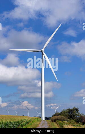 Wind turbine farm creates renewable electrical energy near Turin, NY. Stock Photo