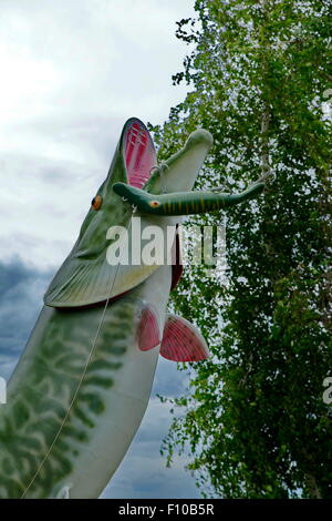 'The Muskie' (Sculpture) - Clayton, NY Stock Photo