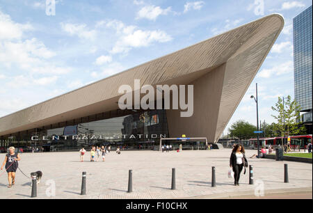 Modern architecture central railway station building, Centraal Station, Rotterdam, Netherlands Stock Photo