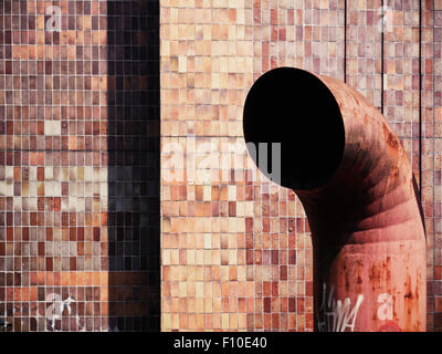 rusty industrial ventilation pipes Stock Photo