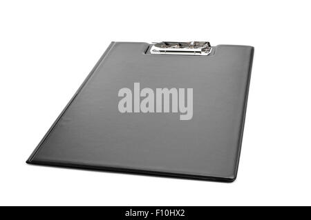 a new black folding clipboard on a white background Stock Photo