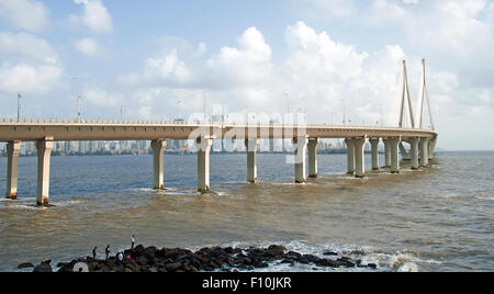 The image of Worli sea link was shot in Mumbai, India Stock Photo