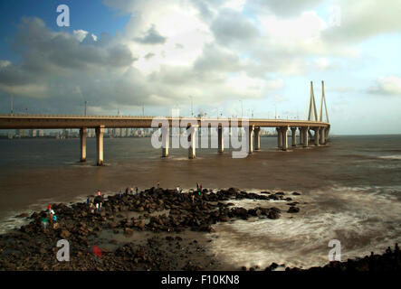The image of Worli sea link was shot in Mumbai, India Stock Photo