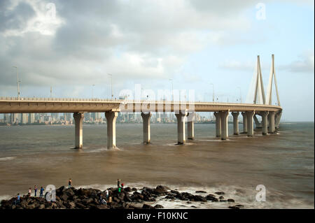 The image of Worli sea link was shot in Mumbai, India Stock Photo