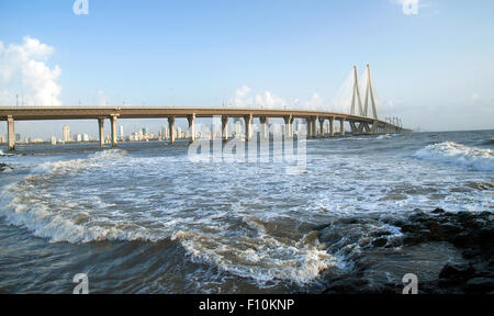 The image of Worli sea link was shot in Mumbai, India Stock Photo