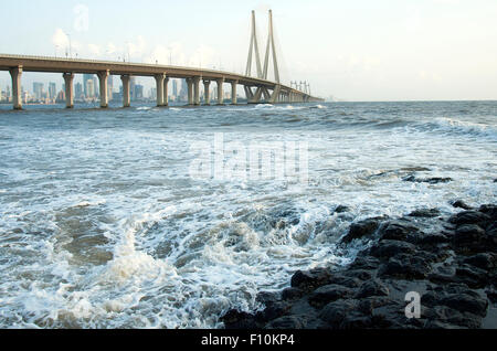 The image of Worli sea link was shot in Mumbai, India Stock Photo