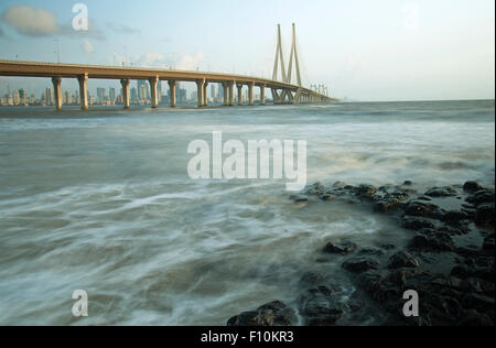 The image of Worli sea link was shot in Mumbai, India Stock Photo