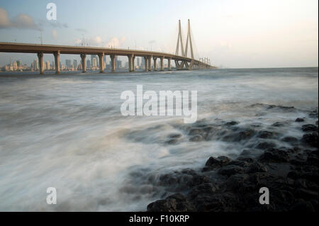 The image of Worli sea link was shot in Mumbai, India Stock Photo