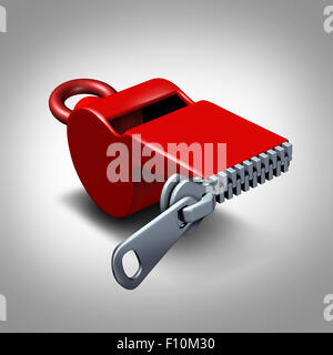 Whistleblower silence concept or intimidation symbol and whistle blower silenced to stay quiet as pressure to expose corruption Stock Photo