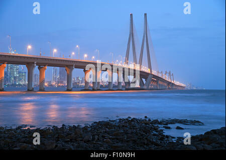 The image of Worli sea link was shot in Mumbai, India Stock Photo