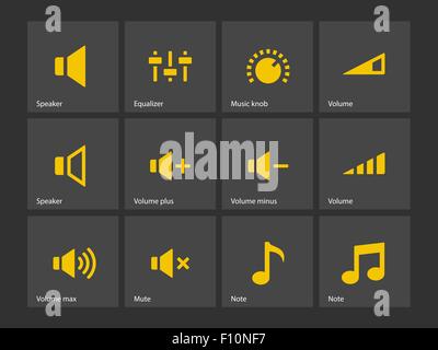 Speaker icons. Volume control. Stock Vector