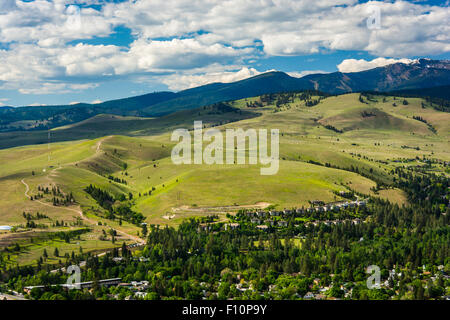 Hills outside of Missoula, seen from Mount Sentinel, in Missoula, Montana. Stock Photo