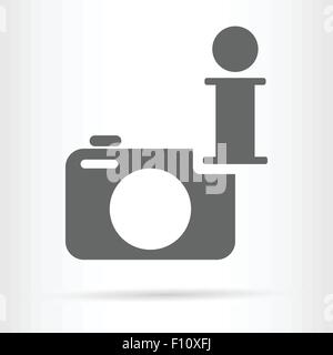 camera with information symbol icon vector illustration Stock Vector