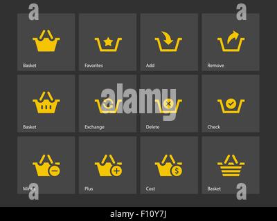 Shopping Basket icons. Stock Vector