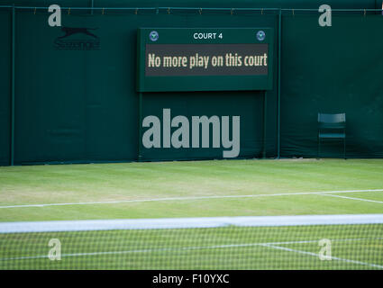 The scoreboard on court twelve displays the fifth set tie break for the  John Peers and Henri Kontinen against Joe Salisbury and Rajeev Ram mens  doubles match on day eight of the