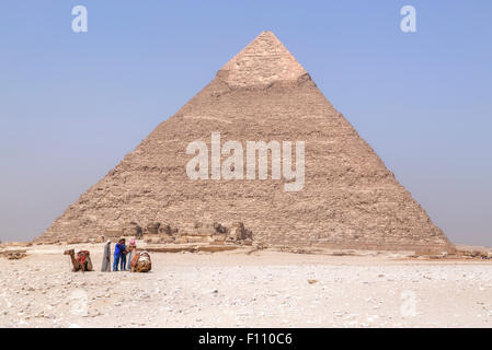 Pyramid of Khafre, Giza, Cairo, Egypt, Africa Stock Photo