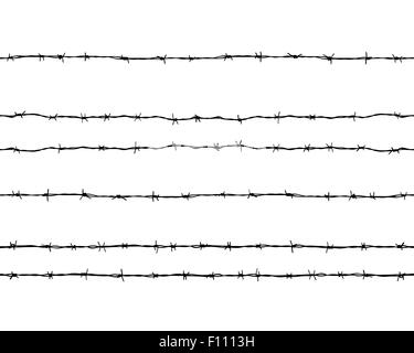 Black silhouette of the barbed wire, vector Stock Photo