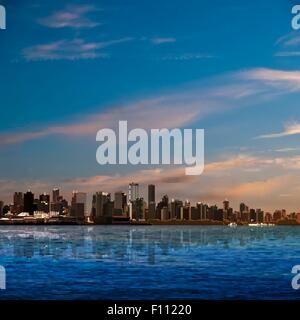 abstract nature background with blue sky and panorama of Vancouver Stock Vector