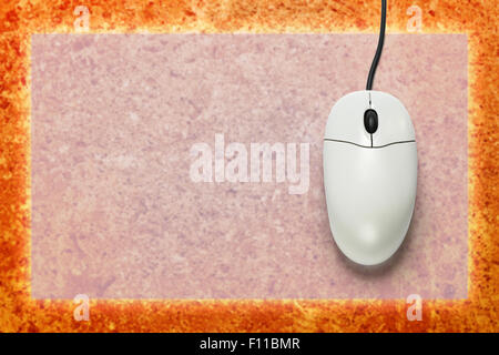 Computer mouse on blank background  in closeup Stock Photo