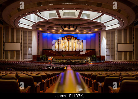 The Mormon Conference Center interior auditorium in Salt Lake City, Utah, USA. Stock Photo