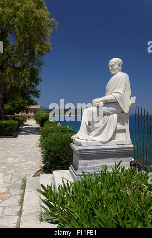 Statue, monument, Frederick North, 5th Earl of Guilford, founder of the Ionian Academy, Boschetto Park, historic centre, Corfu Stock Photo