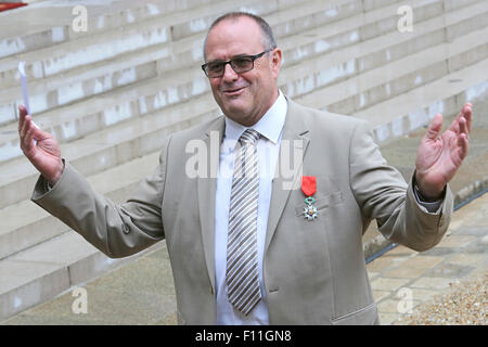 Paris, France. 24th Aug, 2015. British passenger Chris Norman - French President, Francois Hollande receives US-France Ambassador, Jane Hartley and honorees attend a reception at Elysee Palace on August 24, 2015 in Paris, France. Spencer Stone, Anthony Sadler, Alek Skarlatos and Chris Norman are being awarded the Legion d'Honneur after overpowering the gunman, 25-year-old Moroccan, Ayoub El-Khazzani, on board a high-speed train after he opened fire on a Thalys train travelling from Amsterdam to Paris. Credit:  dpa/Alamy Live News Stock Photo