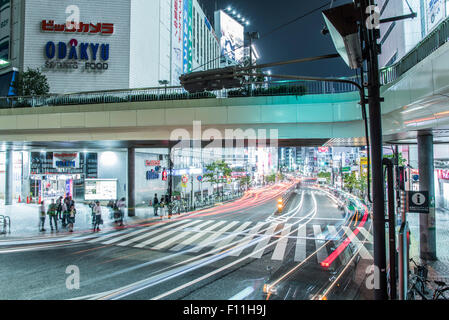 Traffic lights of Shinjuku,Shinjuku-Ku,Tokyo,Japan Stock Photo