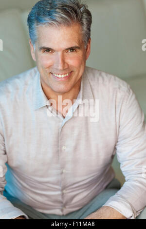 Close up of smiling Caucasian man Stock Photo