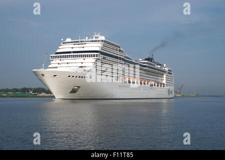 Cruise ship MSC Magnifica Approaching Amsterdam Stock Photo