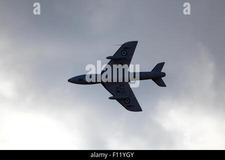 This is the two seat Hawker Hunter T.Mk.7 WV372 which crashed into cars on A27 in West Sussex during its display at Shoreham Stock Photo